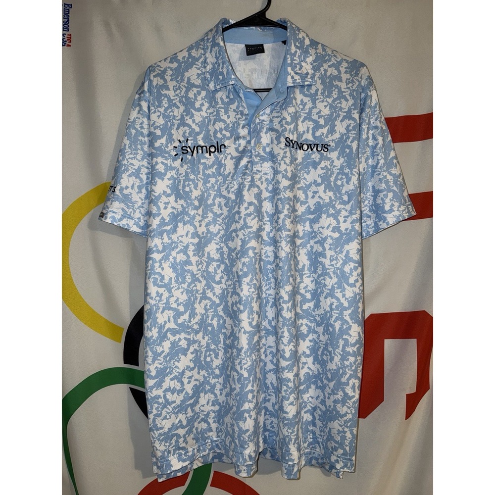 Dunning Tour Golf Polo Shirt Medium Synovus Symplr Russell Henley